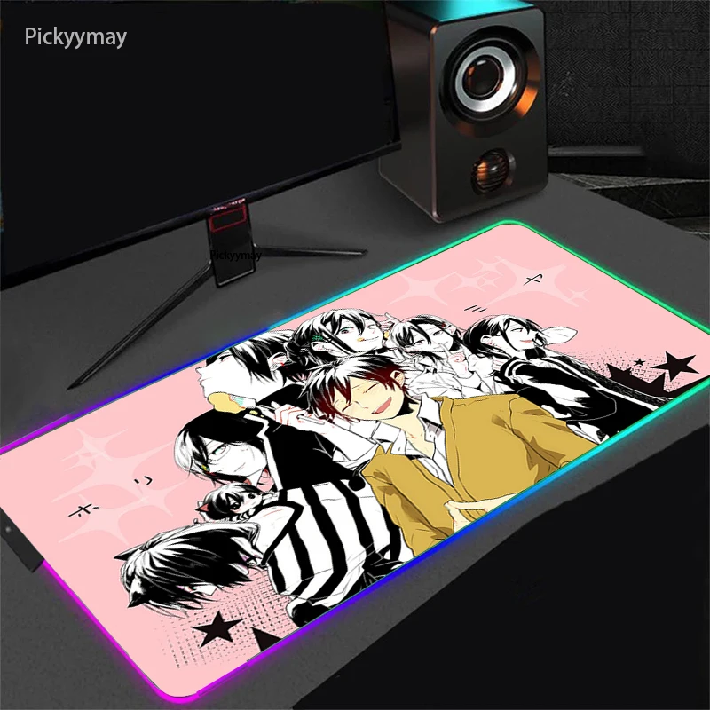 

Horimiya Anime Mouse Pad PC Gamer RGB Computer Laptop LED Keyboard Table Mouse Mat XXL Luminous Large Mousepad Desk Mats Kawaii