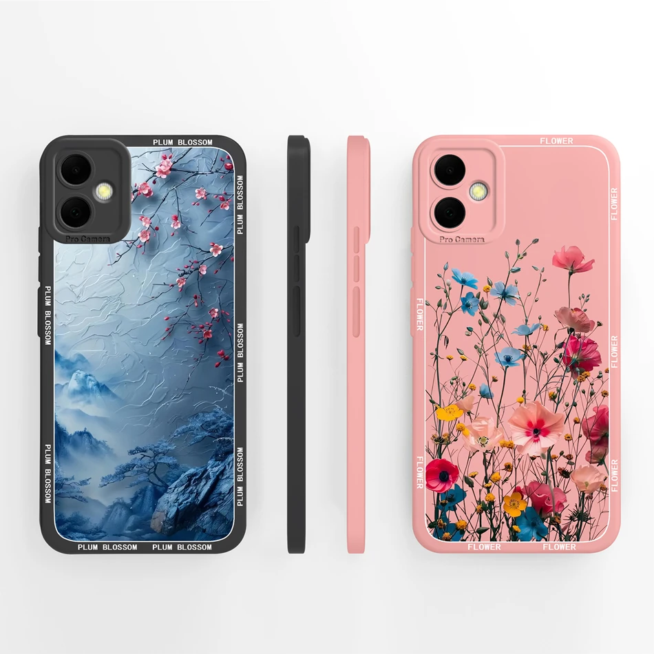 Abstract Design Soft Silicone Bumper Case with Camera Protection