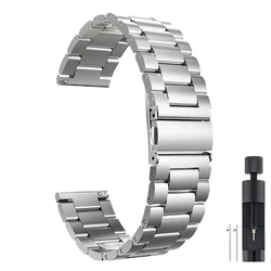 18mm Quick Release Stainless Steel Metal Watchband Replacement Strap for Oneplus Watch 3 43mm (SZ - Silver)