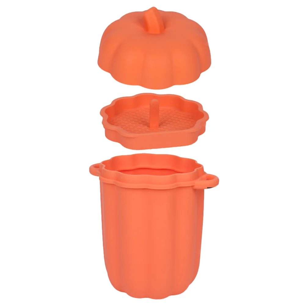 

Silicone Bacon Oil Jar Pumpkin Shape Oil Draining Jar Household Bacon Oil Storage Jar