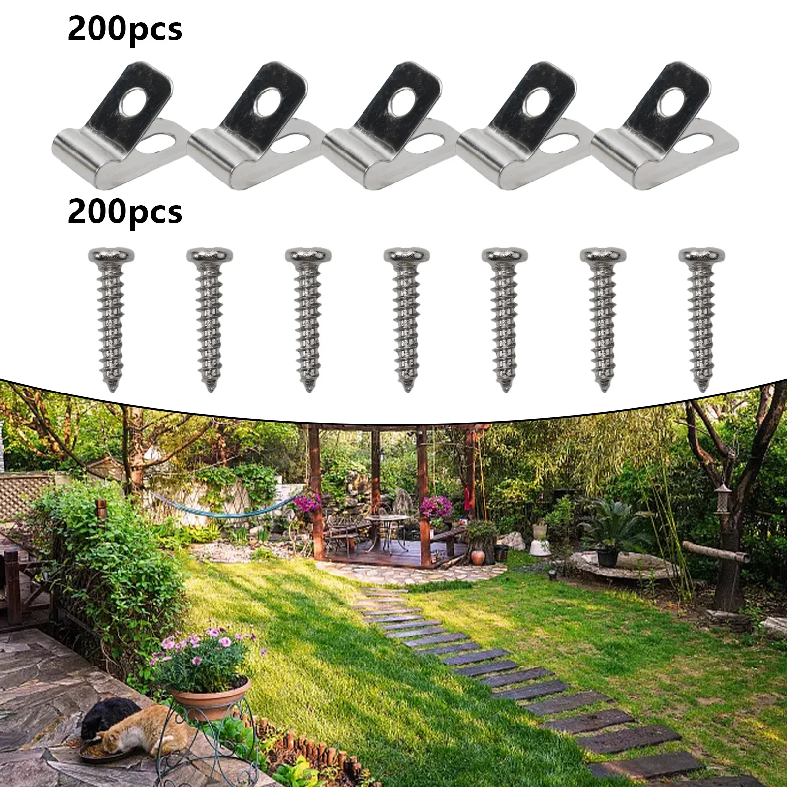 100/200pcs Garden Fence Wire Mounting Clip Agricultural Fencing Mounting Clips Stainless Steel Aluminum Wire Fence Fasteners