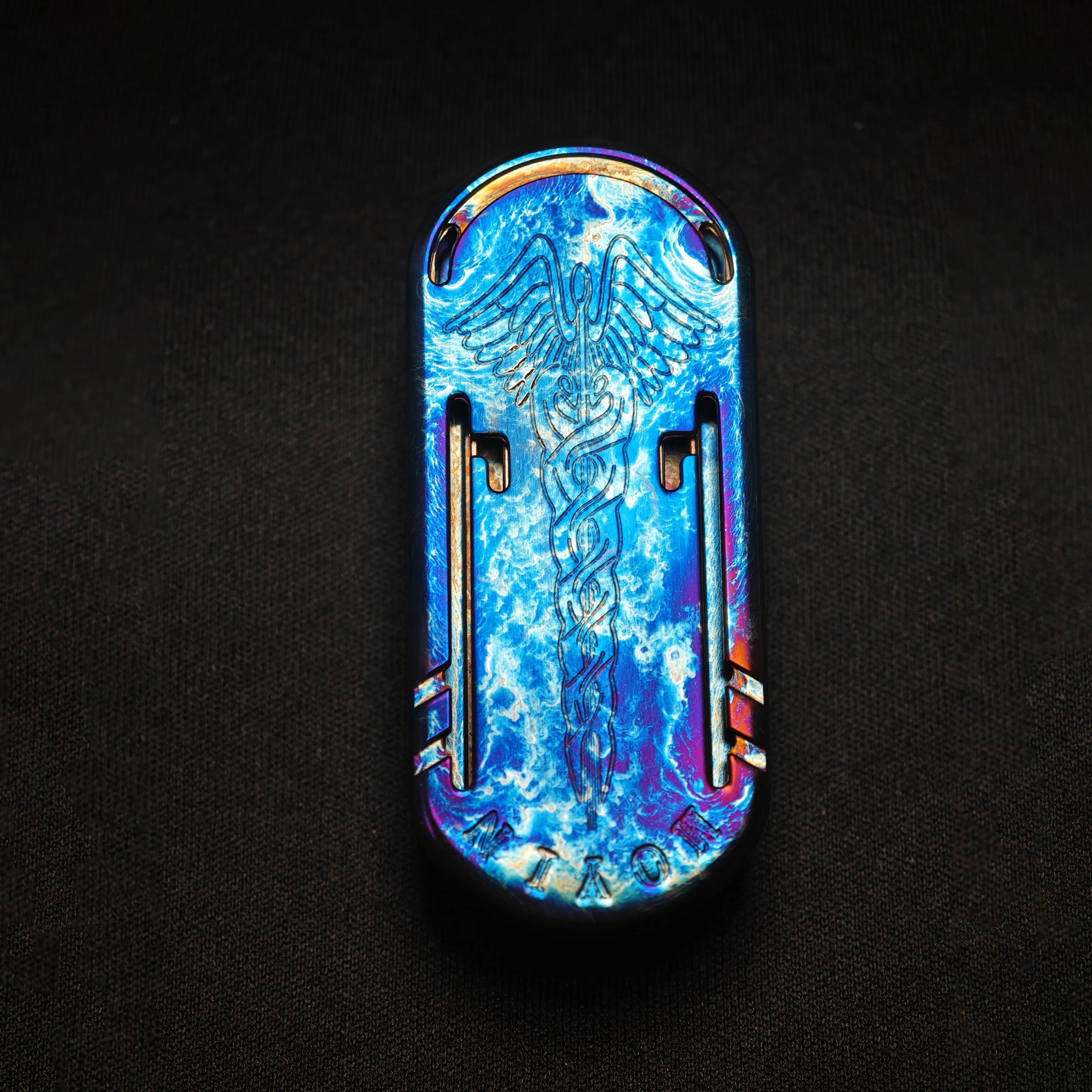 ZDEDC メイスダブル音叉フィジェットスライダーチタン不安おもちゃ