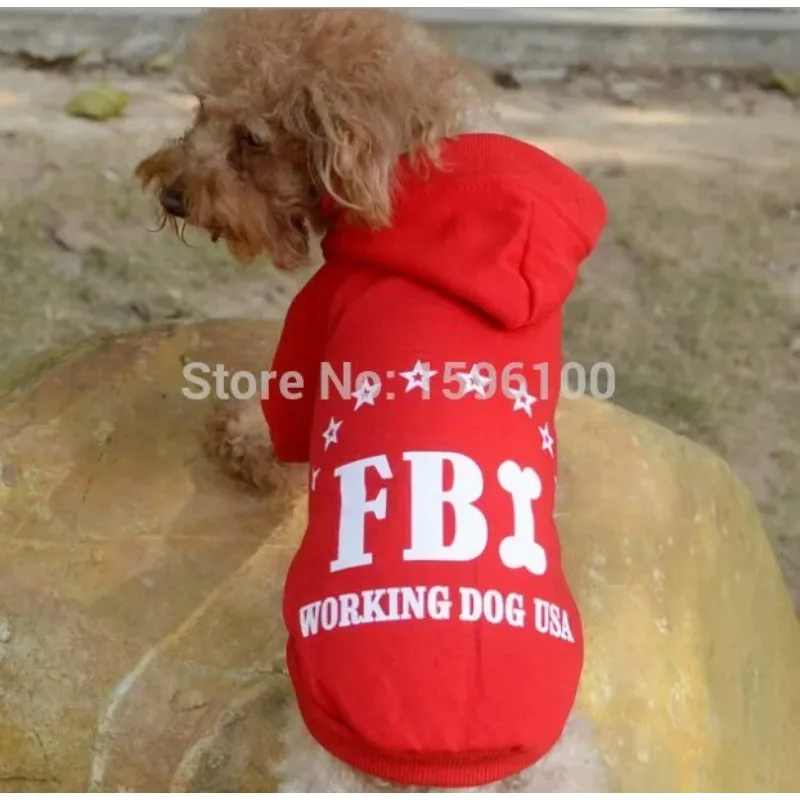 Cool Fashion Autumn/winter FBI Sweater Cheap Dog Jacket Clothes Supplies Pet Products Solid Hoodie Letter