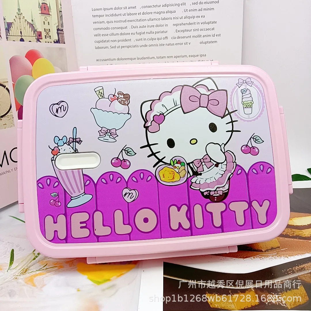 Hellokitty Cinnamoroll Compartment Bento Box Picnic Box Leakproof Stackable  Large Capacity Office Portable Double Lunch Box