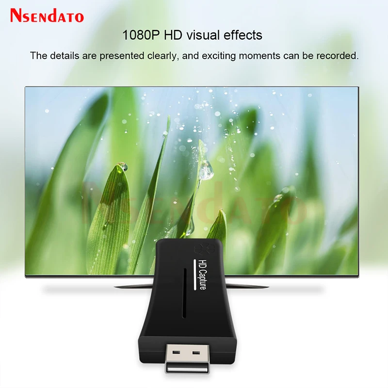 Nsendato UTVF007 USB2.0 To HD Video Catpure Card USB 2.0 HD 1 Way Video Card Converter adapter for Windows XP/Vista/7/8/10