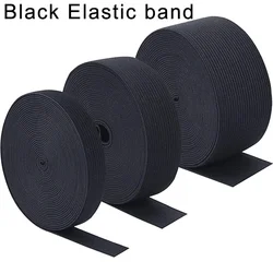 Versatile Knit Double - Sided Elastic Band for DIY Crafting and Sewing Projects (Black Elastic band)