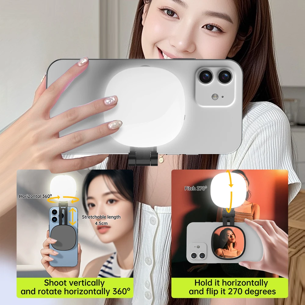 Illuminating Selfie Ring Light with Mirror - Adjustable Brightness & Multi-Color Options for Flawless Makeup and Perfect Videos