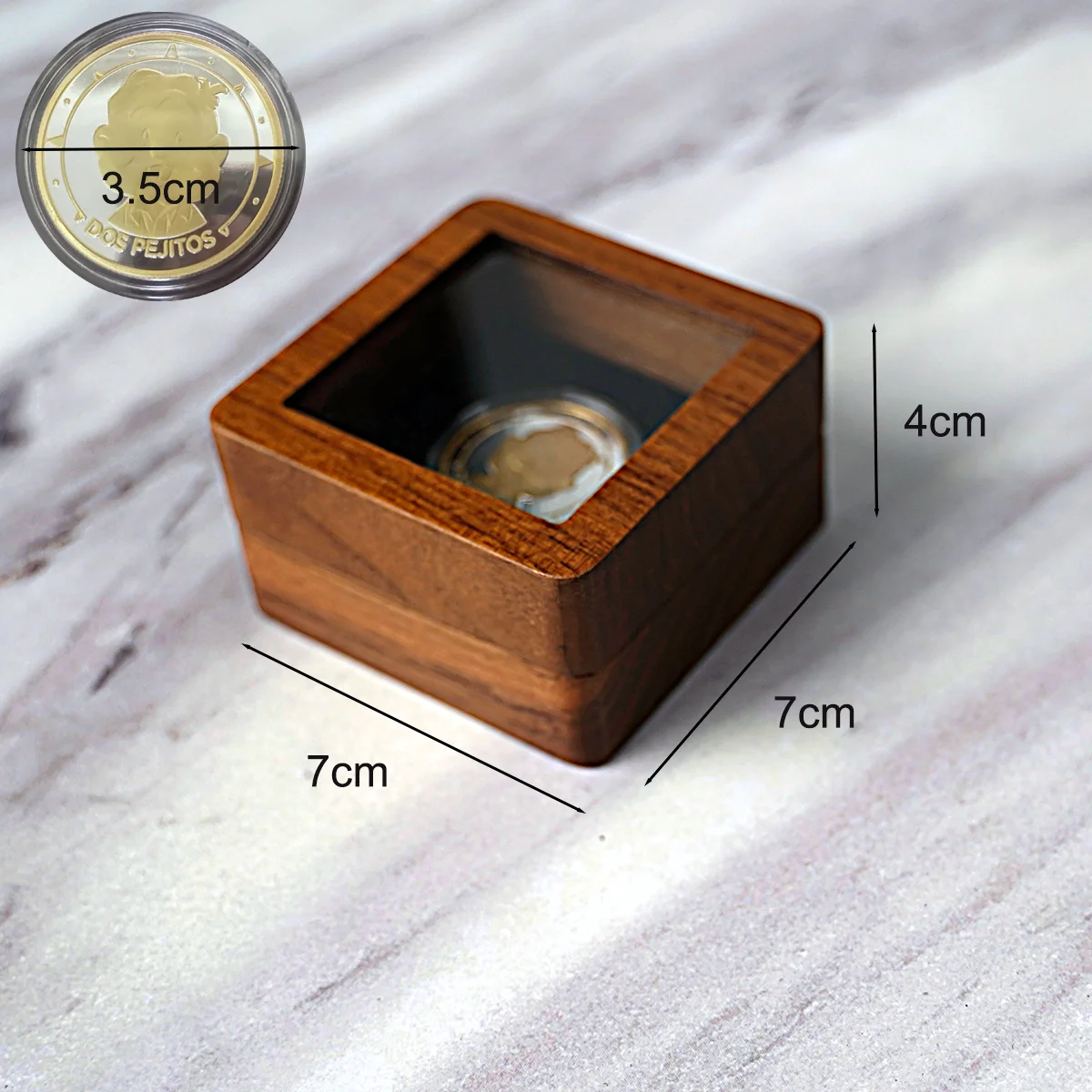 Walnut Wood Commemorative Coin Badge Box Gift Box Silver Coin Badge Ancient Collection Gift