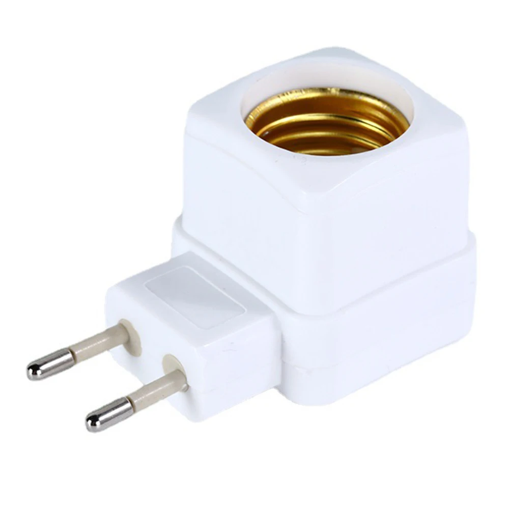 E27 LED Light Socket To EU Plug Holder Adapter Converter 220V ON/OFF 1PC For Bulb Lamp Home Decoration