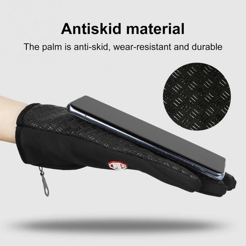 Winter handschuhe für männer wasserdicht wind dicht kalt handschuhe snowboard motorrad fahren warm touchscreen zipper handschuh – Detail 9