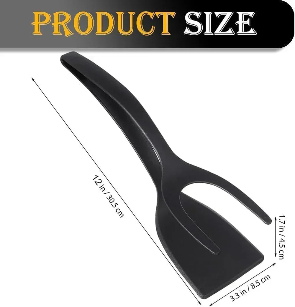 Steak Spatula Dual-Function Nylon Steak Spatula and Clip Frying Food Handling Egg Cooking Grilled Bread Flipping