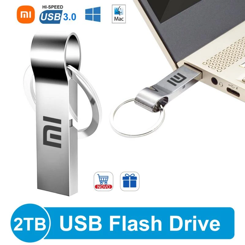 샤오미 USB 플래시 드라이브 메탈 메모리 스틱, 방수 USB 3.0 펜 드라이브, 고속 USB 플래시 디스크, 2TB, 1TB ...