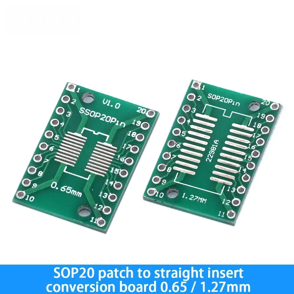 PCB Board 10PCS Universal SOP8/SSOP10/SOP14-SOP28 to DIP/SMD Adapter Socket&Board Kit (0.65mm/1.27mm Pitch) for SOIC/TSSOP IC Prototyping