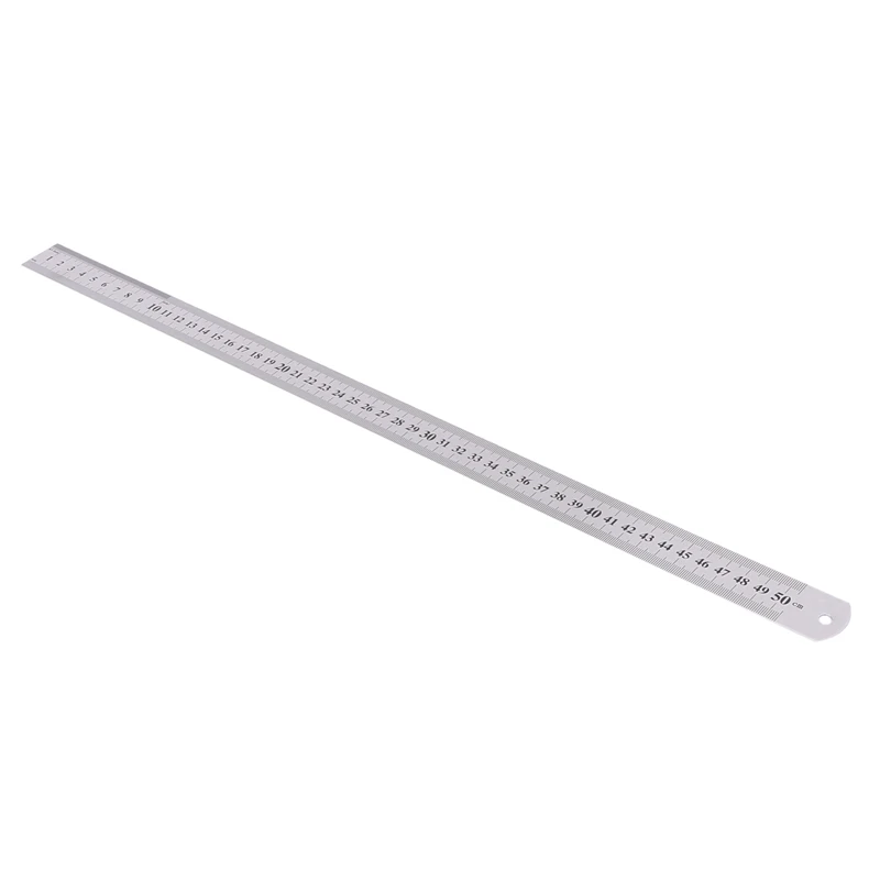 【Hot Cake】20X Groove Right Stainless Steel Metric Ruler 50 Cm Stainless Metric Ruler