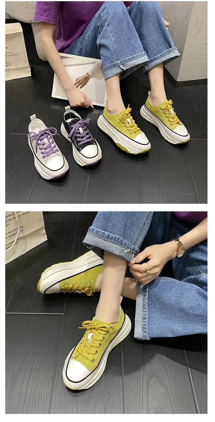 clear ballet flats shoes Fashion Canvas Shoes Womens 2022 New Casual Breathable Platform Flat Student Sneakers Low Top Woman Sneaker womens flat black ankle boots	