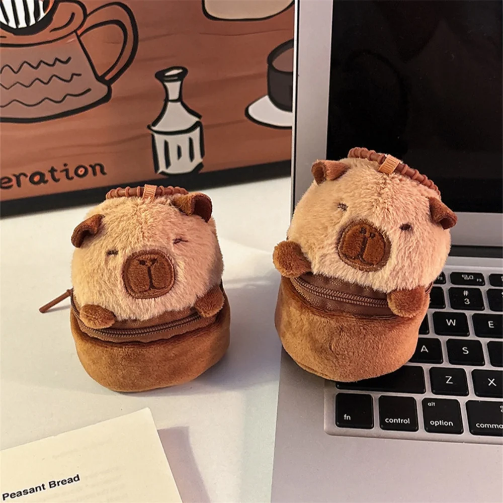 Cartoon Capybara Panda Coin Purse Keychain Fashion Zipper Storage Bag Creative Cute Small Bag Pendant Decoration Girls Gift