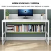 Computer Desk with Hutch, 47 inches Home Office Desk with Space Saving Design with Bookshelf for Small Spaces, Dark Walnut 4
