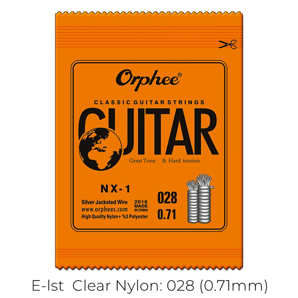 

Струны Orphee для классической гитары, однострунные посеребренные нейлоновые 028-045, сменные строки