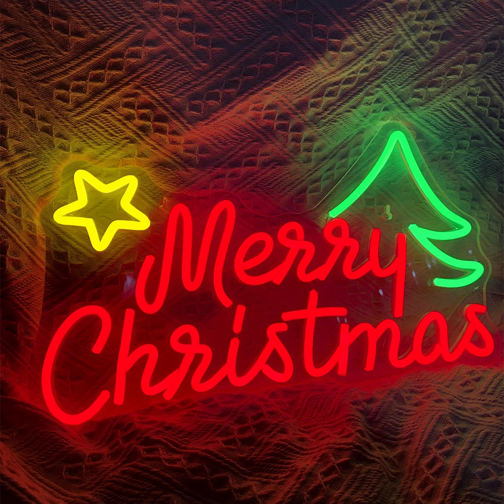 Merry Christmas Neon Sign Christmas LED Sign Light with Acrylic Board Art Wall Decorative Night Light Bar Party Kids Christmas christmas neon usb neon lights led acrylic board neon signs for wall decor christmas party supplies bedroom bar pub club