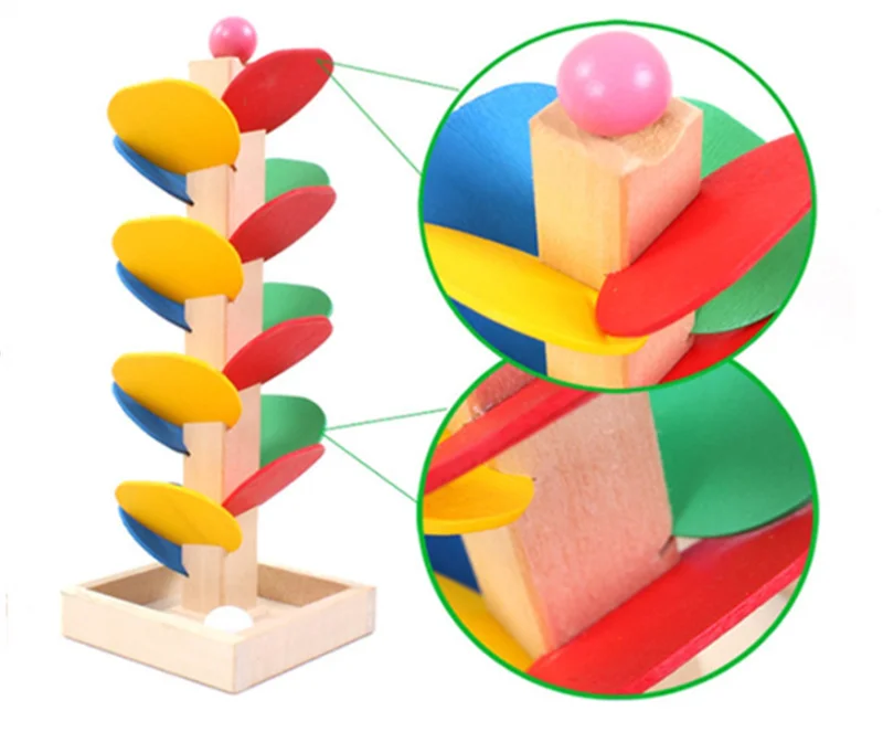 

Colorful Tree Marble Ball Run Track Building Blocks Kids Wood Game Toys Children Learning Educational DIY Wooden Toys Gifts