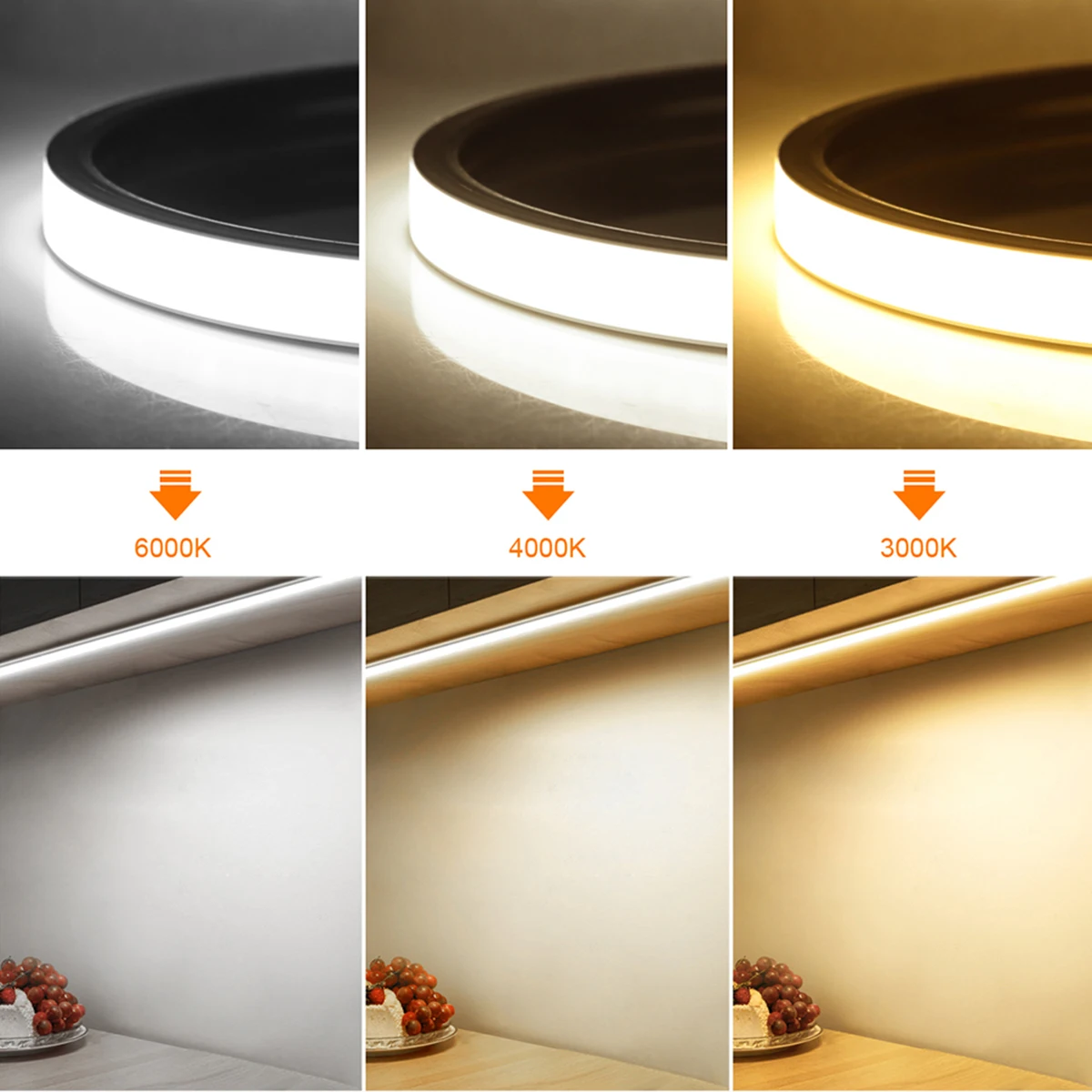 Smart PIR Motion Sensor Super Bright COB LED Strip Neon Light Auto ON/OFF 320leds/m Waterproof for Kitchen,Stair,Wardrobe Decor 3
