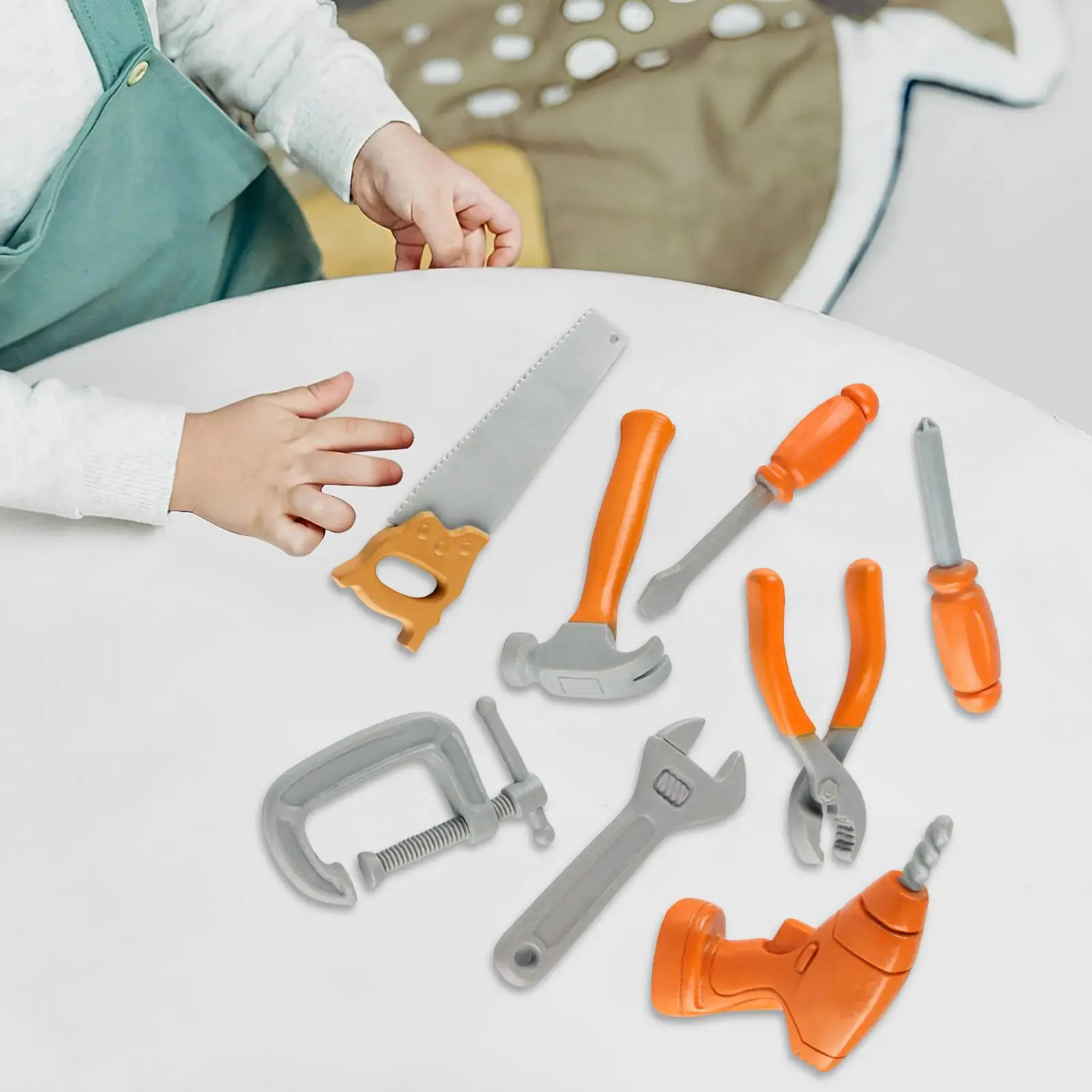 Construction Party Supplies Motor Skills Learning Activities Children's Hand Tool Workshop Toy Tools for Kids Preschool 8 Pieces