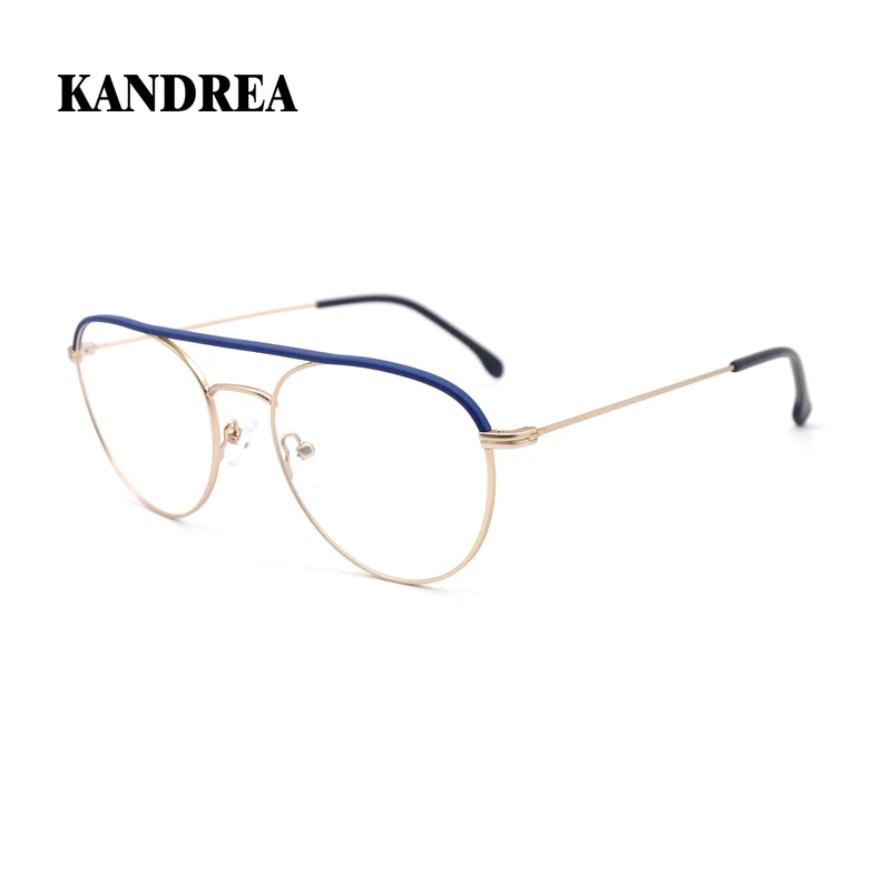 

KANDREA Retro Fashion Classic Pilot Glasses Frame Men Round Eyeglasses Frames Myopia Prescription Glasses Optical Eyewear HG5745