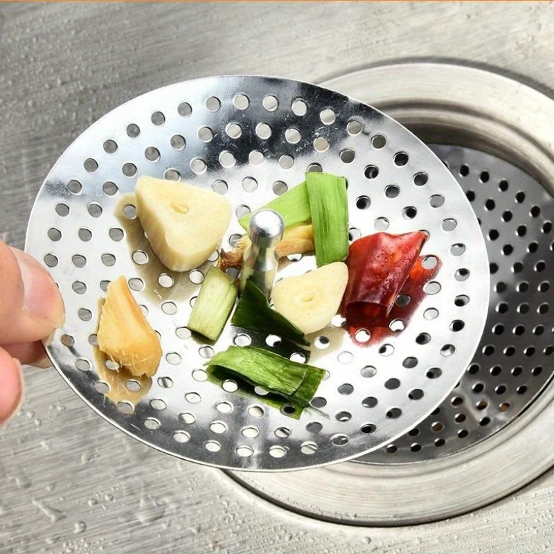2pc/lot Old Style Sink Umbrella Filter Kitchen Sink Vegetable Washing Basin Mesh Dishwashing Basin Stainless Steel Anti Clogging