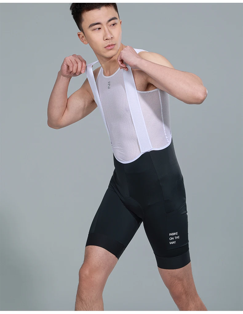 INBIKE Herren Radfahren Trägerhose 3D Gepolsterte MTB Bike Shorts Hosen Mann Rennrad Hosen Fahrrad Shorts Strumpfhosen UV Schutz – Detail 11