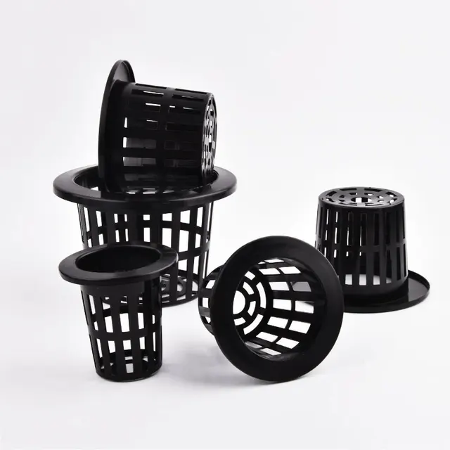 50Pcs Black White Soilless Mesh Plant Grow Pot， Net Basket Holder Vegetable Nursery Cup tray Sponge Hydroponic Colonization Pots 2