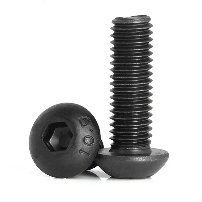 100/ 50/ 20/ 10/ 5/ 2/ 1pcs Grade10.9 Hex Socket Round Button Head Screws ISO7380 M1.6 M2 M2.5 M3 M4 M5 M6 M8 M10 M12