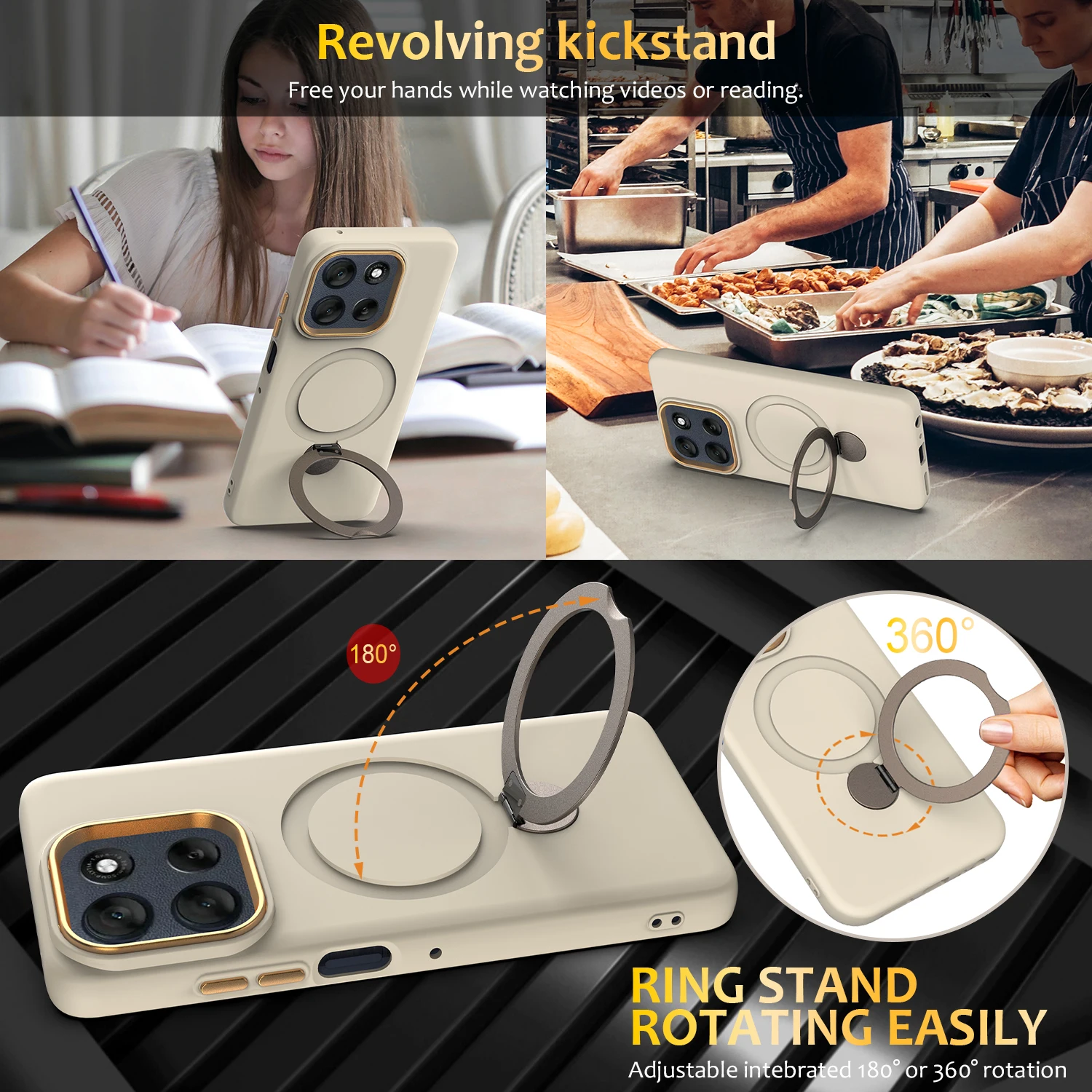 Skin-Friendly Fabric Ring Holder Protective Anti-Fall Phone Case