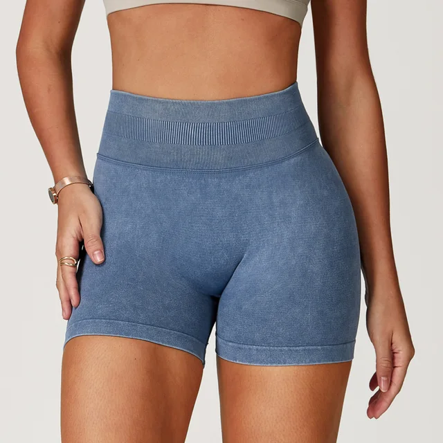 83807-97e07a.jpg Short de Yoga taille haute pour femmes, délavé au sable, short d'entraînement, Fitness, levage des fesses, Fitness, Yoga, gymnastique, course à pied