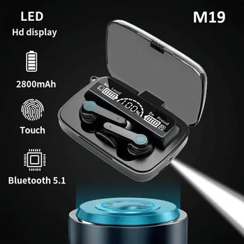 M19 auricolare TWS auricolare M10 Intelligente Touch Control cuffie Bluetooth senza fili compatibili con Display a LED impermeabile con microfono 1