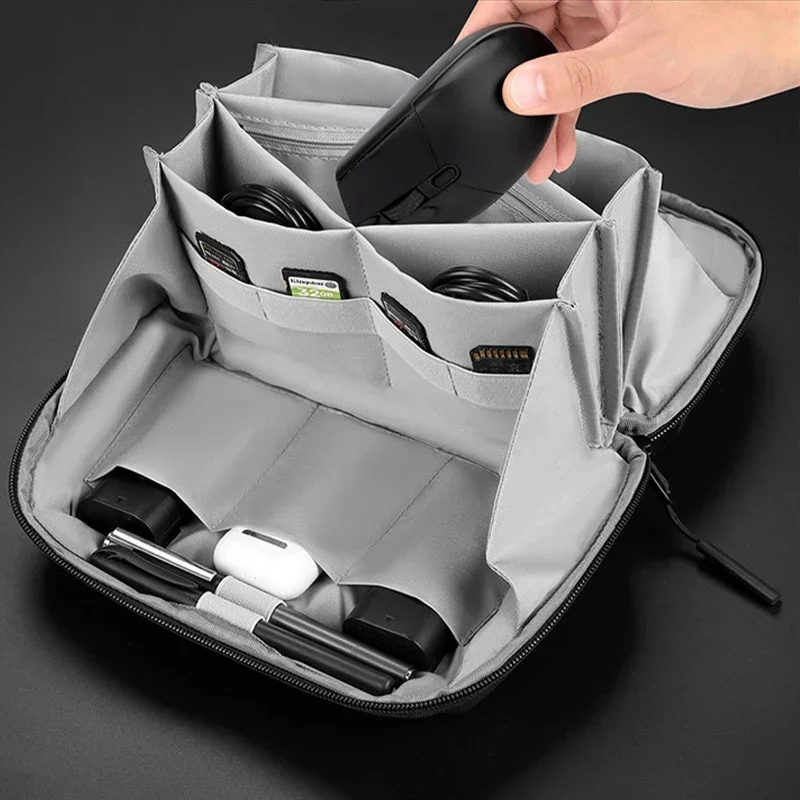 Travel Electronics Organizer Power Bank Pouch Electronics Gadgets Accessorie Case for USB Cable Cords,Hard Drives Storage Bag - 6