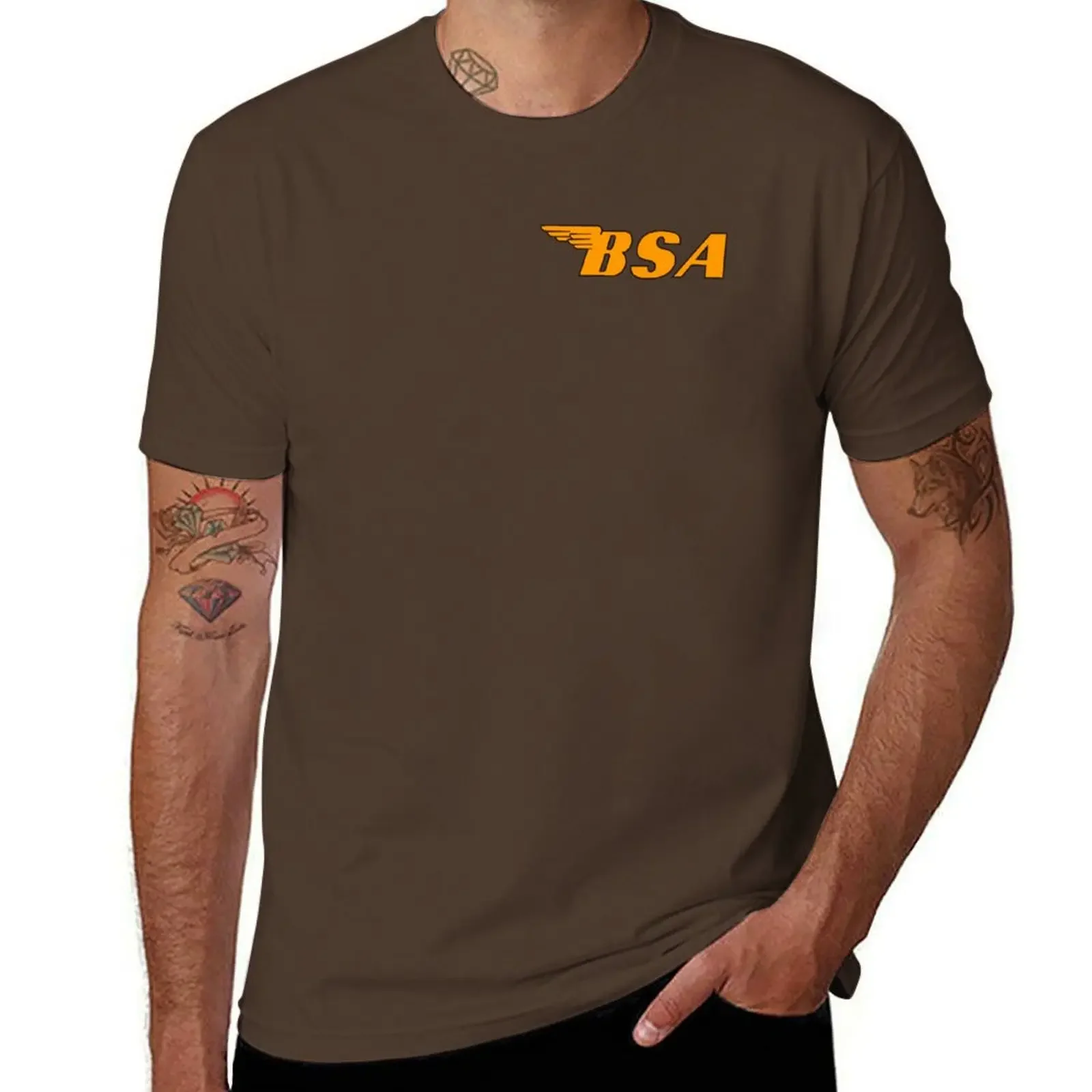 Vintage Orange BSA Streetwear Men's Custom T-Shirt