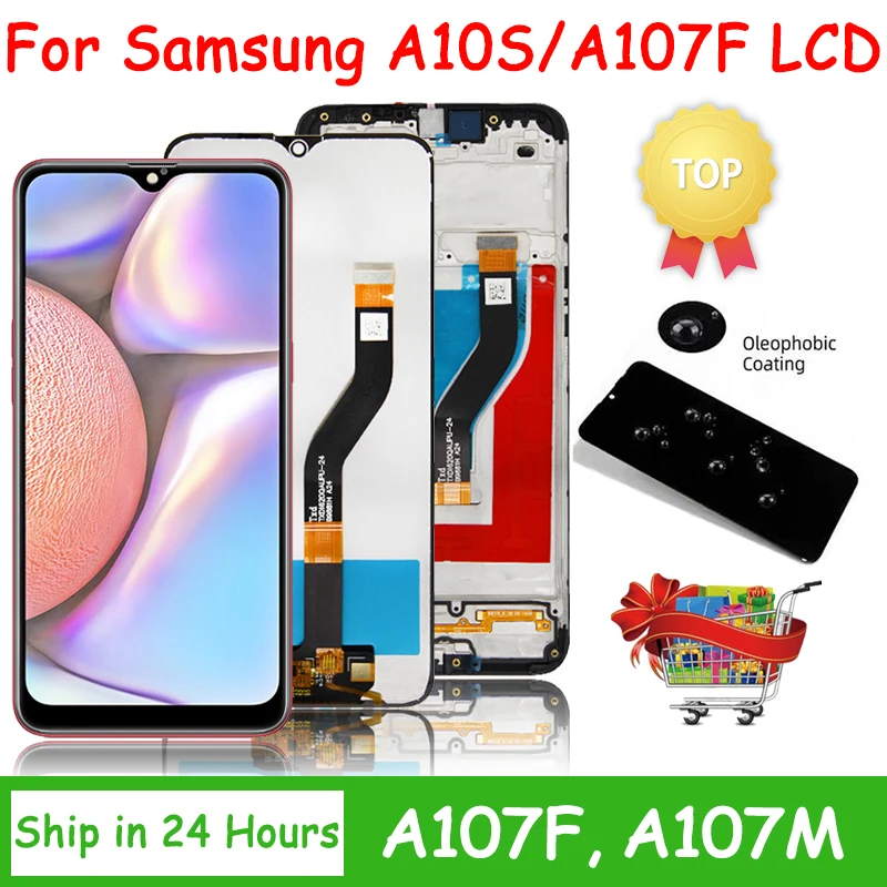 

ЖК-дисплей 6,2 ''с сенсорным экраном и дигитайзером в сборе для Samsung A10S, A107, A107F, дисплей с рамкой