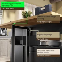 Hot sale!Rolling Mobile Kitchen Island Table With Storage Drop Leaf Countertop Power Socket Wheel Black Model 12 6