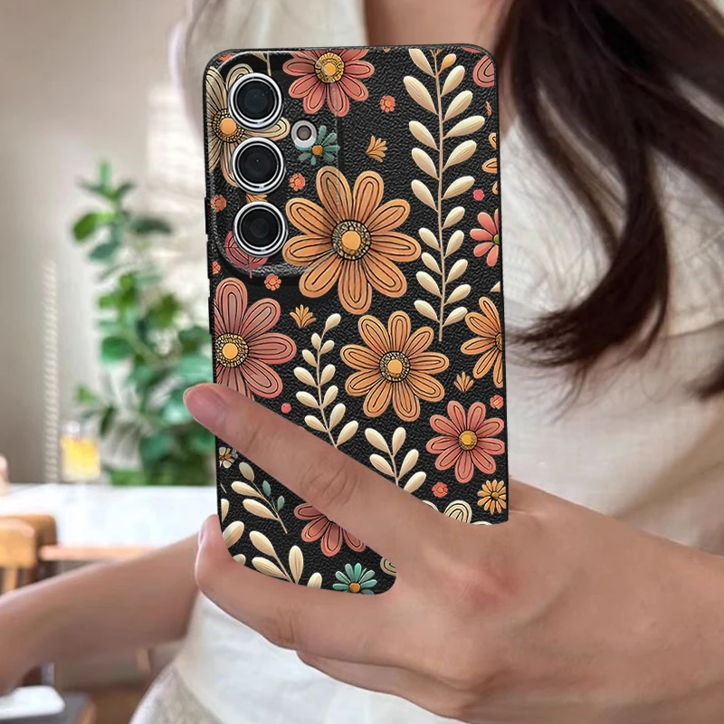 Retro Flowers Pattern Soft Phone Case Cover