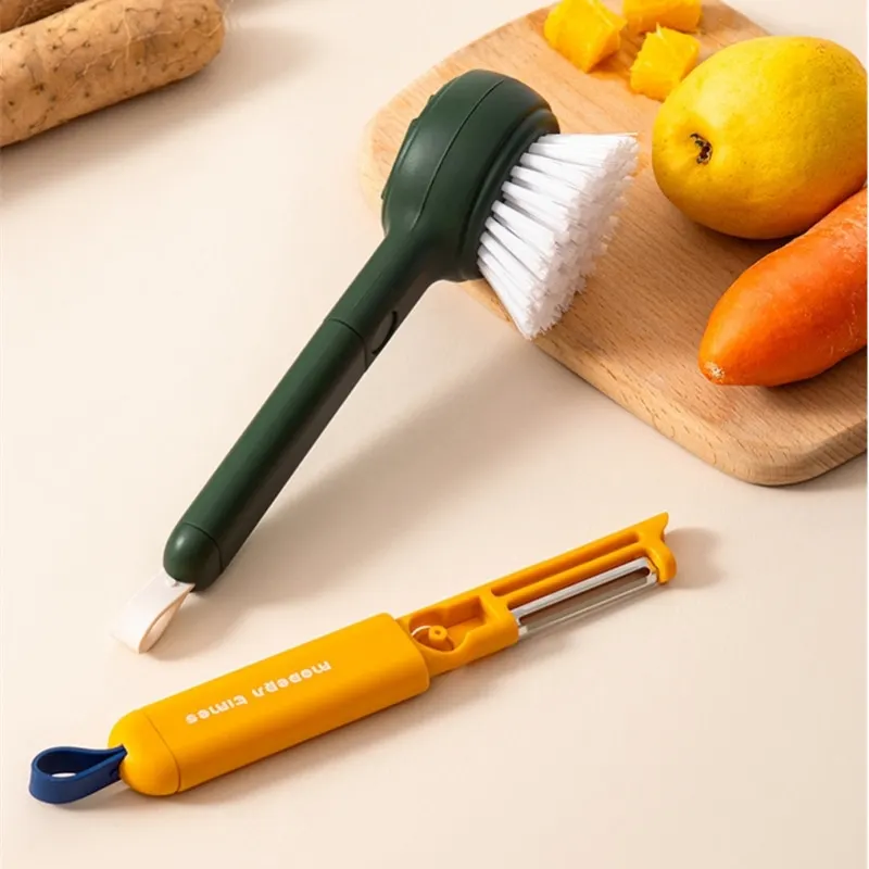 

Multifunction Fruit Vegetable Brush Peeling Digging Hole Potato Yam Melon Fruit Vegetable Kitchen Fruit Peeling Cleaning Tool