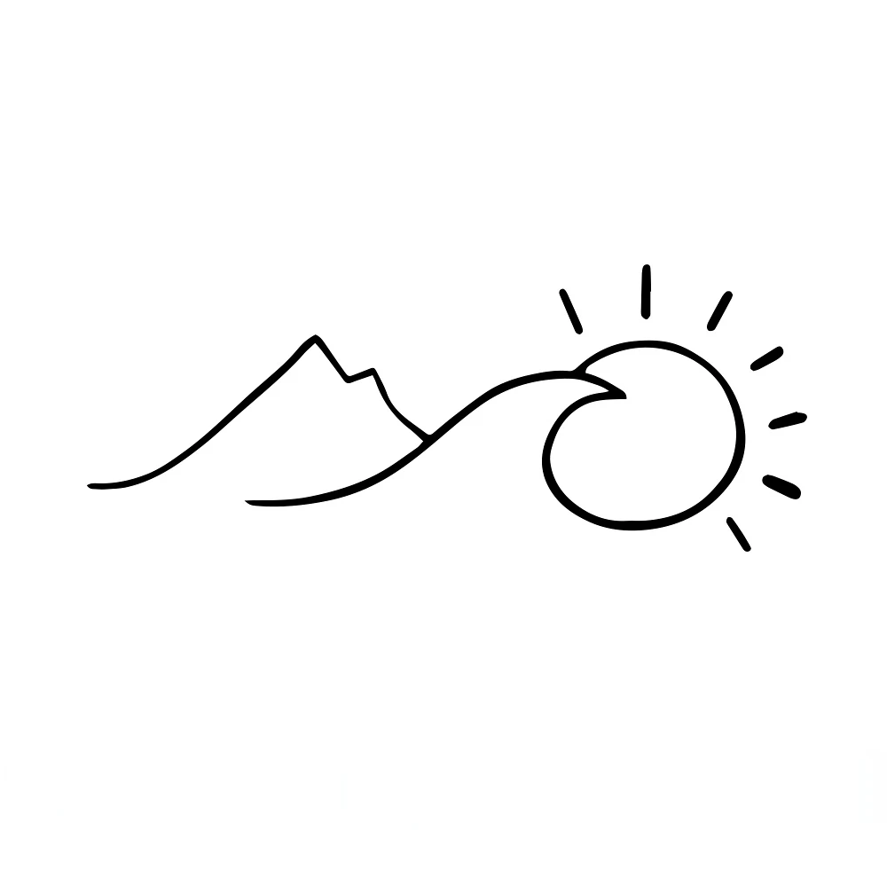 

New Design Mountain and Sun Car Decal Interesting Car Decoration High Quality Waterproof Body Decal Fashionable Vinyl Decal