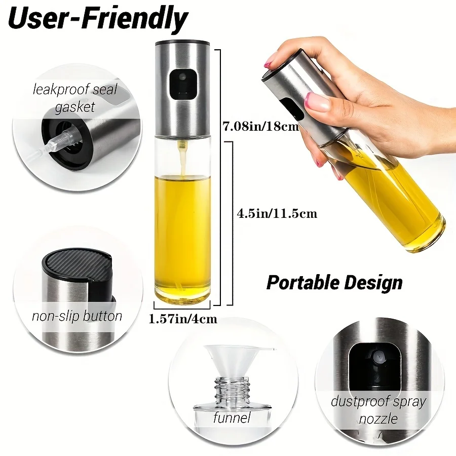 Olive Oil Sprayer 1pc 100ml/3.5oz oil spray bottle for Cooking