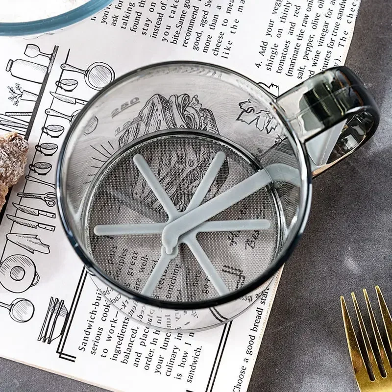 Flour Sifter Semi-Automatic Flour Sifter Baking Handheld Fine Mesh Flour Sieve Filter Capacity Scale Kitchen Baking Pastry Tools