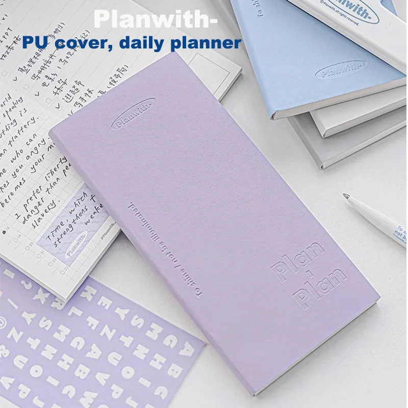 Kawaii Daily Planner - Portable Soft Cover Agenda with Self-Filled Dates