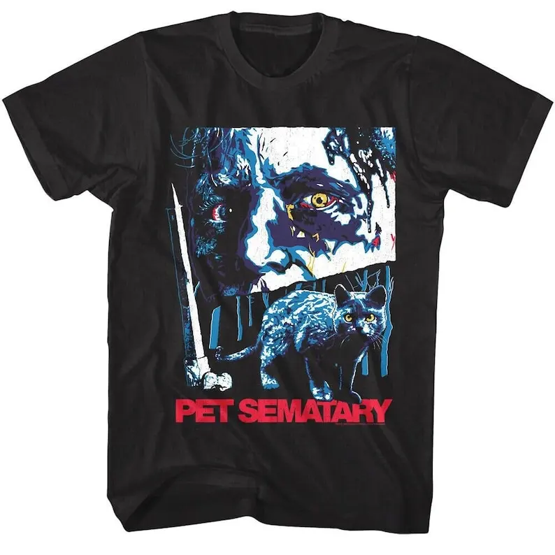 

Pet Sematary Men's Shirt Horror Movie Poster Retro Tees
