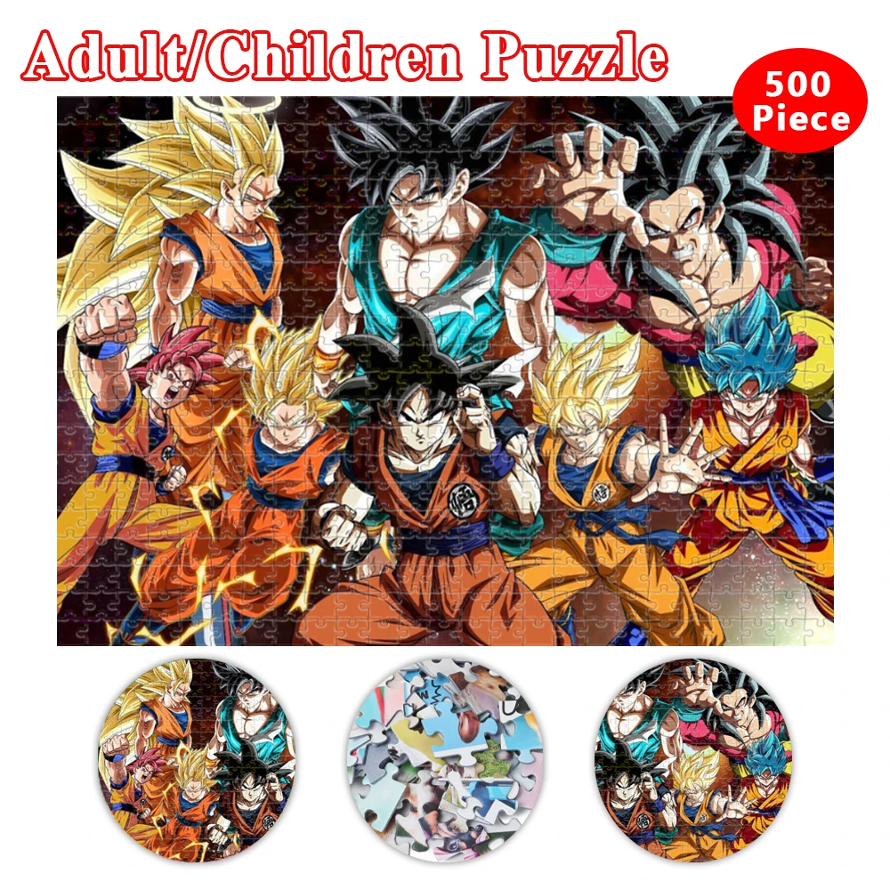 Super saiyan quebra-cabeças dragon ball puzzle 300/500/1000 peça