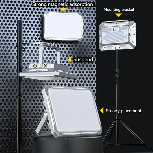 LED Camping tente lumière projecteur Rechargeable haute puissance éclairage de secours extérieur étanche Portable lampes de nuit suspendues 4