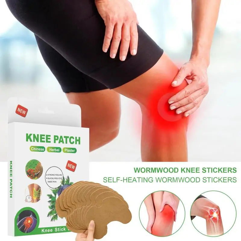 Knee Pain Relief Patches Knee Relief Patch 10 Patches Wormwood Hurt Relief Patches Knee Patch Paste Back Hurt Heat For