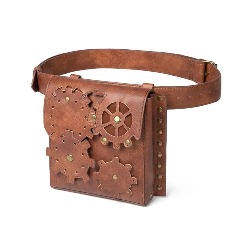 

Q0KE Retro Punk Waist Bag Outdoor Bike Motorcycle Cycling Hiking Fanny Pack Hip Bag Utility