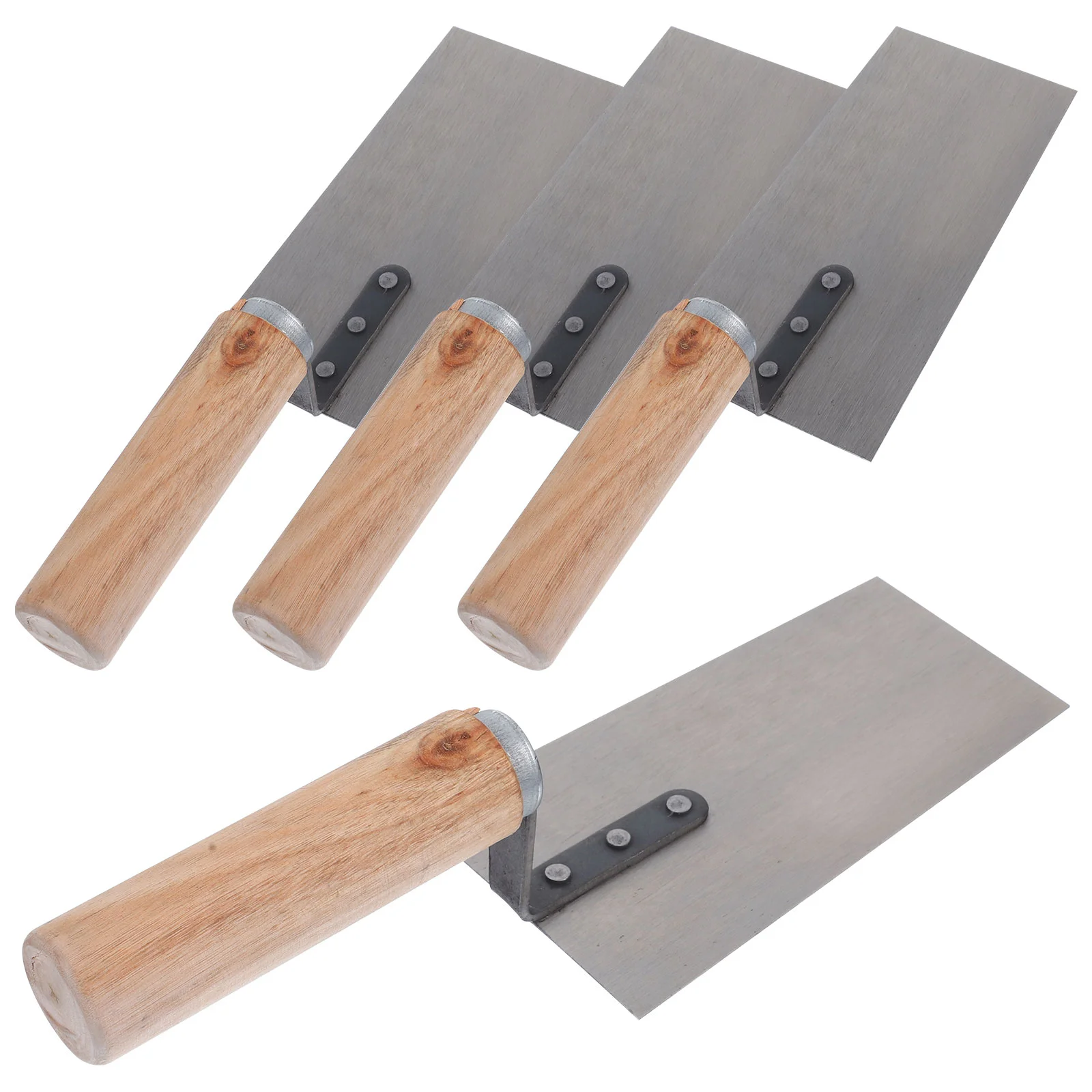 

Housoutil Stainless Spatula Stainless Steel Taping Knives 4Pcs Masonry Finishing Grout Scraper Flat Grout Scraper Stainless